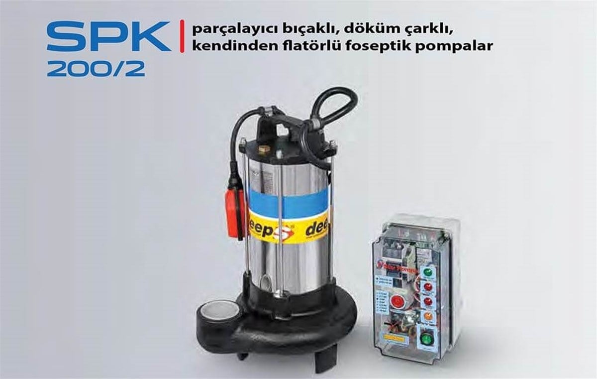 SPK 200/2 Parçalayıcı Bıçaklı Döküm Çarklı Kendinden Flatörlü Foseptik Pompa