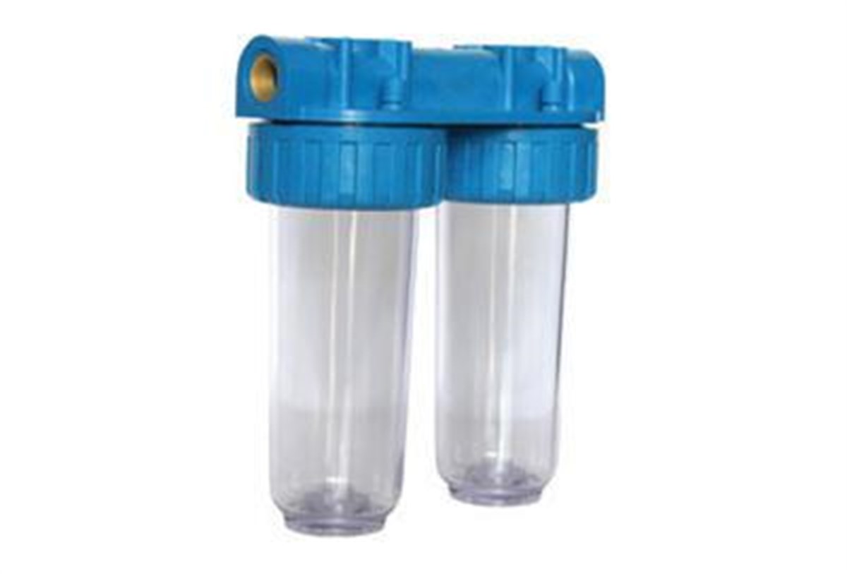 Aquafer 1034 Çiftli Boş Filtre Kabı 3/4 inc İkili Su Filtresi