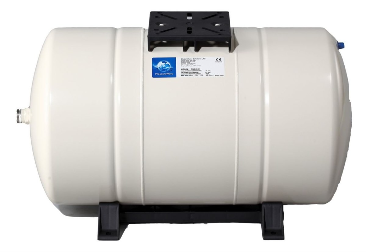 Global 80 Litre Yatay Ayaklı Patlamayan Genleşme Tankı 10 Bar 90 C 1'' Bağlantı