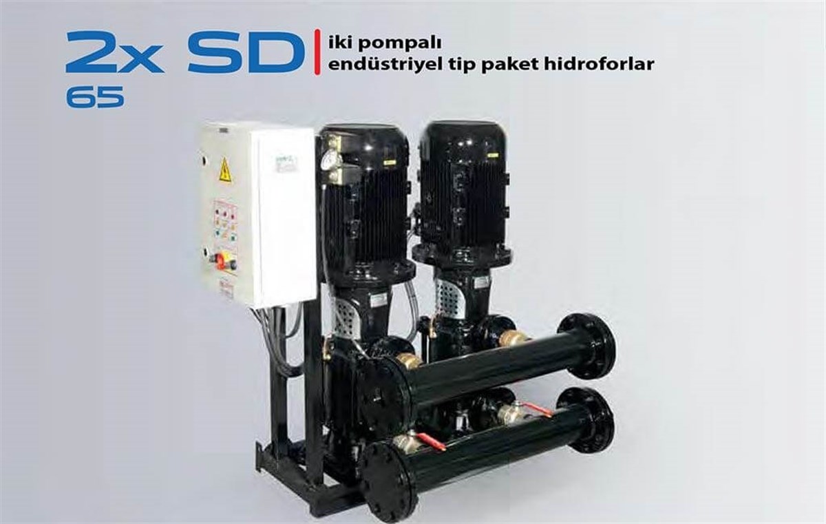 Komm 2x SD 65 İki Pompalı Endüstriyel Tip Paket Hidrofor