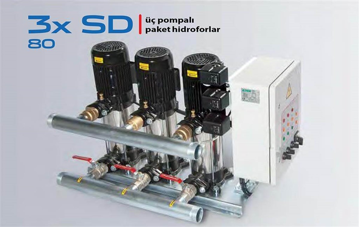 Komm 3x SD 80 Üç Pompalı Paket Hidrofor