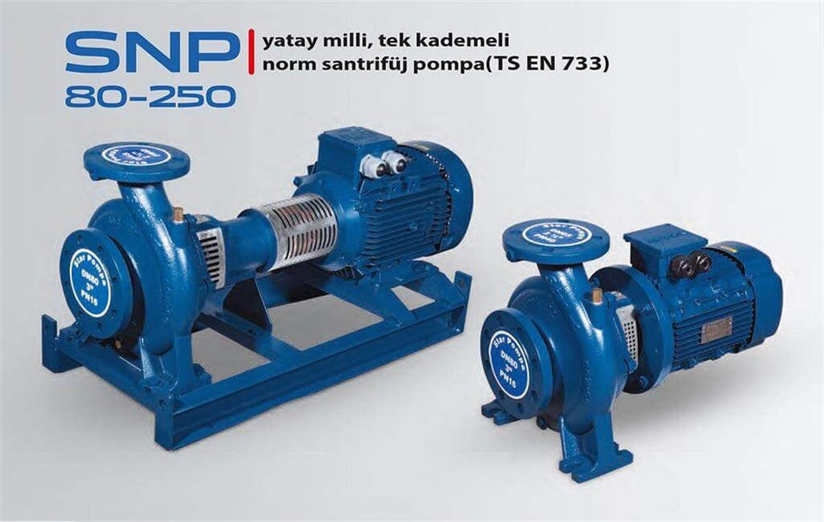Komm SNP 80-250 Yatay Milli Tek Kademeli Norm Santrifüj Pompa (TS EN 733)