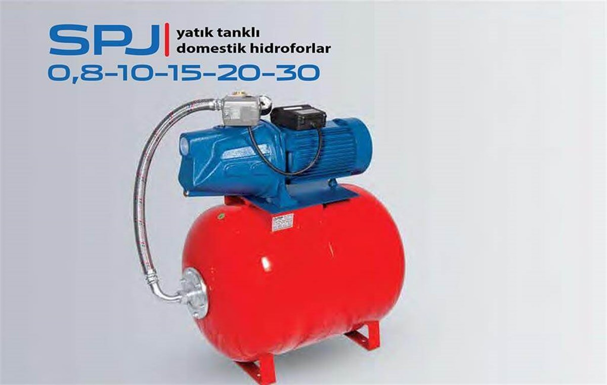 Komm SPJ 0,8-10-15-20-30 Yatık Tanklı Domestik Hidrofor