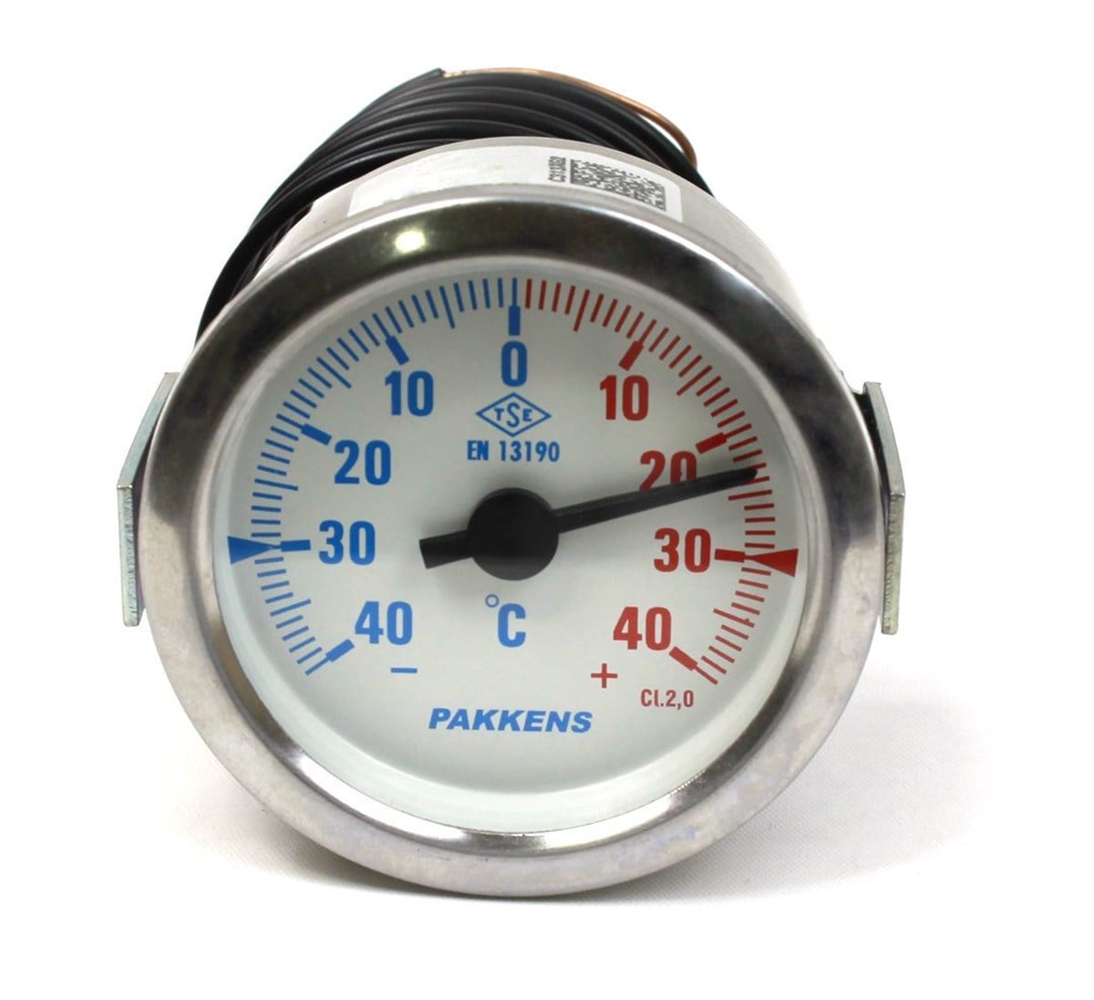 Pakkens Çap 60 -40/+40 °C Arkadan Bağlantılı Pano Tip Gazlı Termometre 1mt Pvc Kaplı Kapiler Boyu