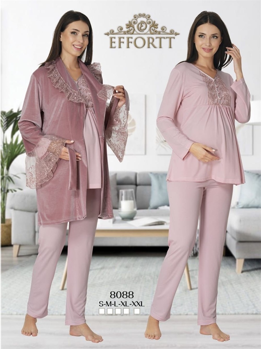 Effortt Lohusa Pijama ve Sabahlık- 8088