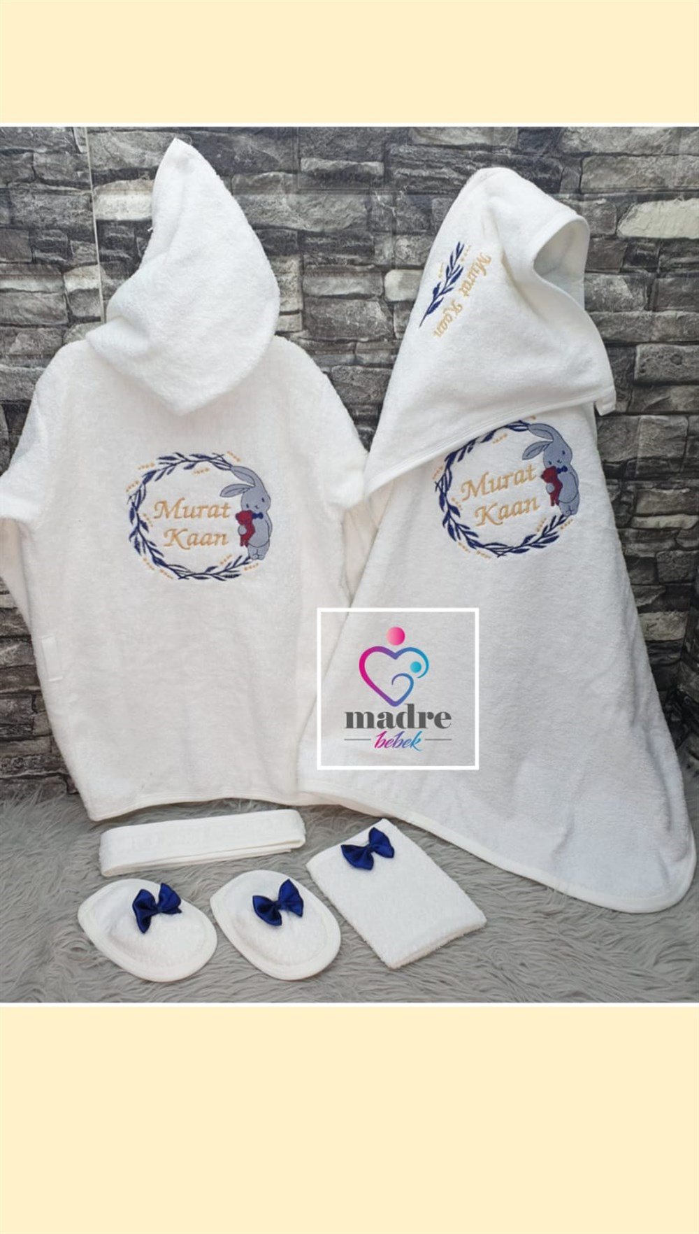 İsme Özel 4 Parça Bornoz Set