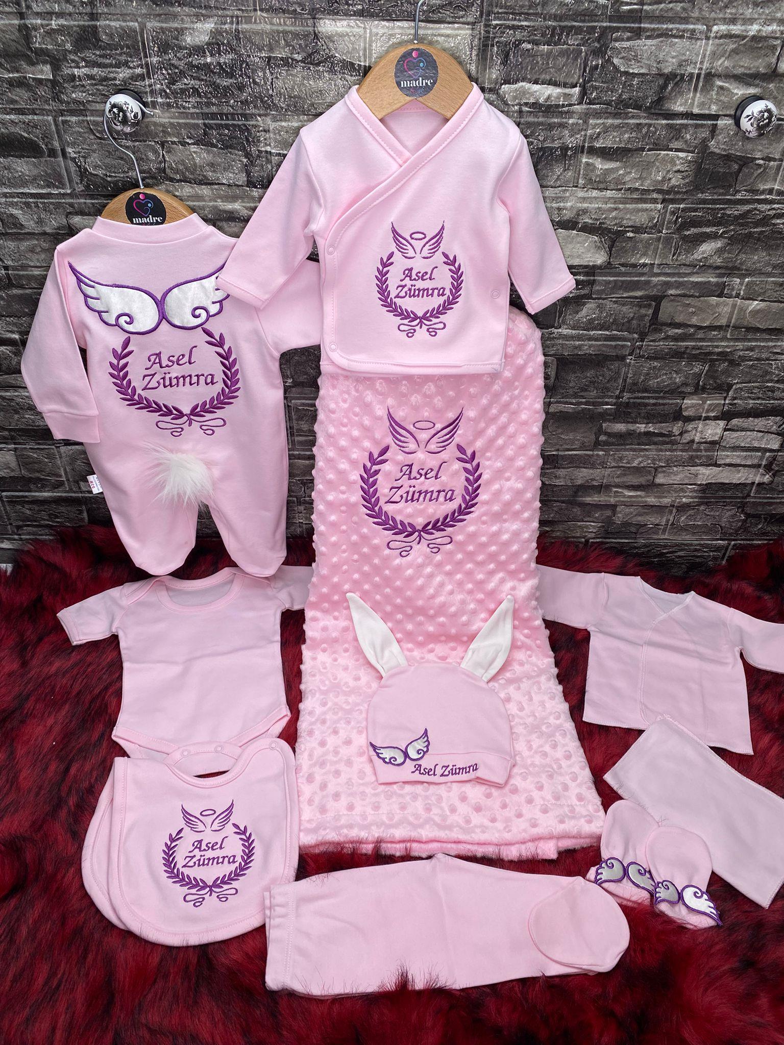 isimli hastane çıkışı  10 lu isme özel kız bebek hastane çıkışı