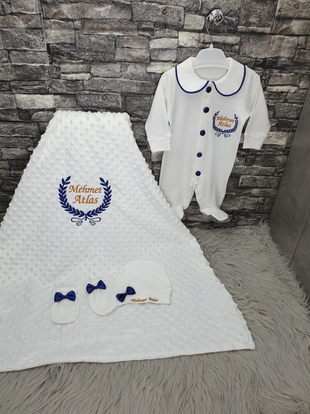 İsme Özel 4 Parça Nohut battaniyeliHastane Çıkışı