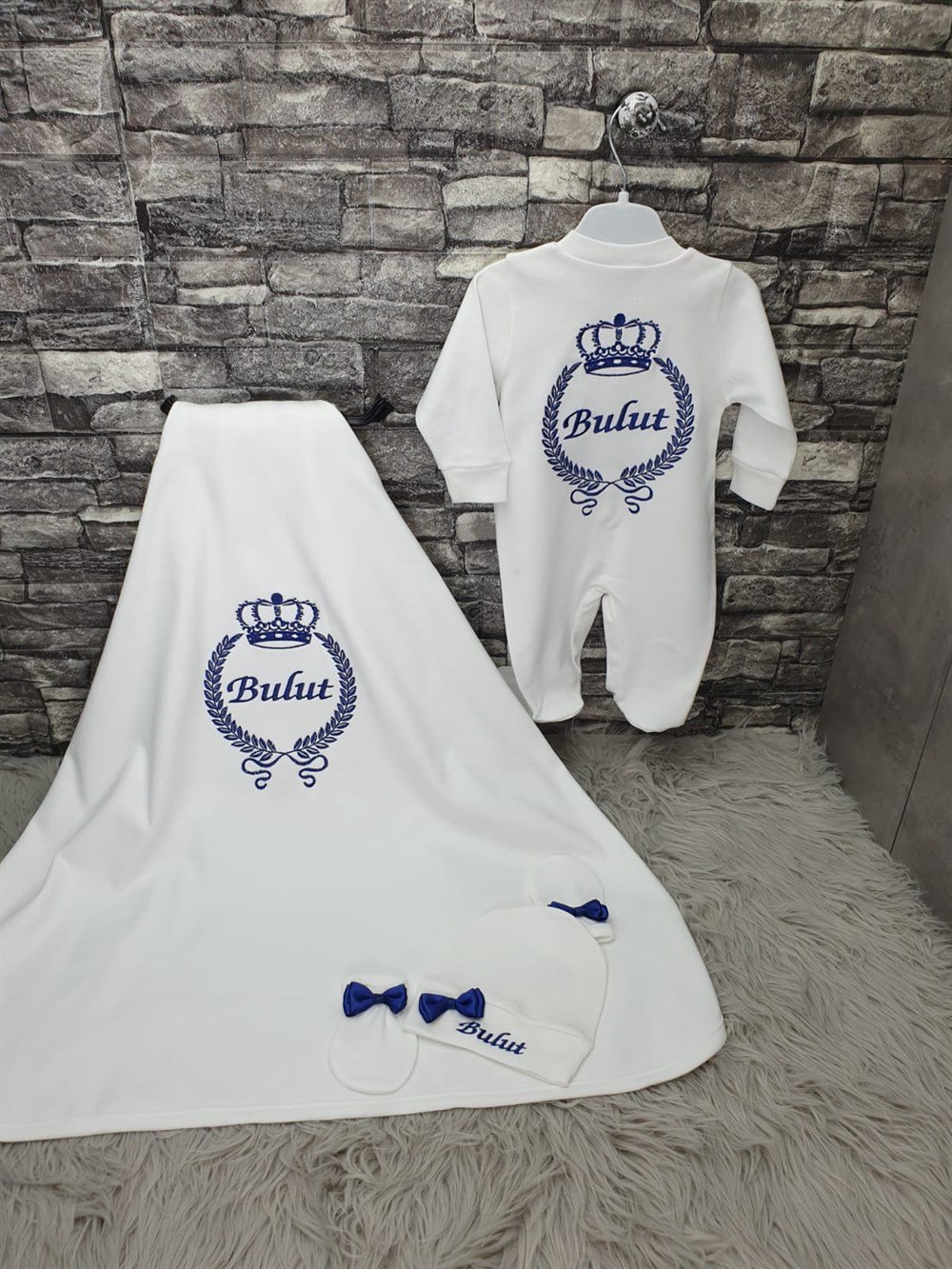 İsme Özel 4 Parça Penye battaniyeliHastane Çıkışı