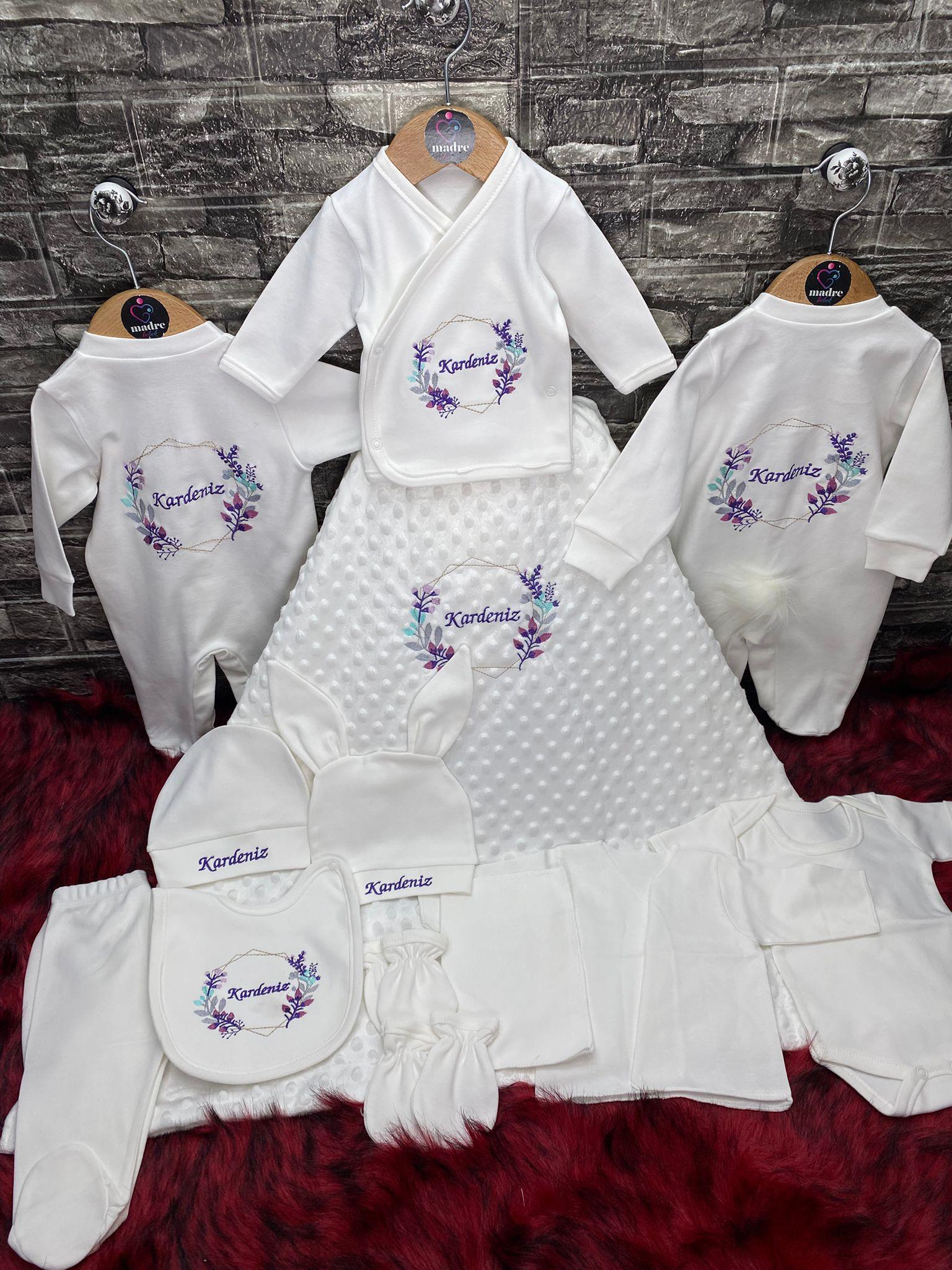 İsme Özel 4 Parça penye battaniyeliHastane Çıkışı