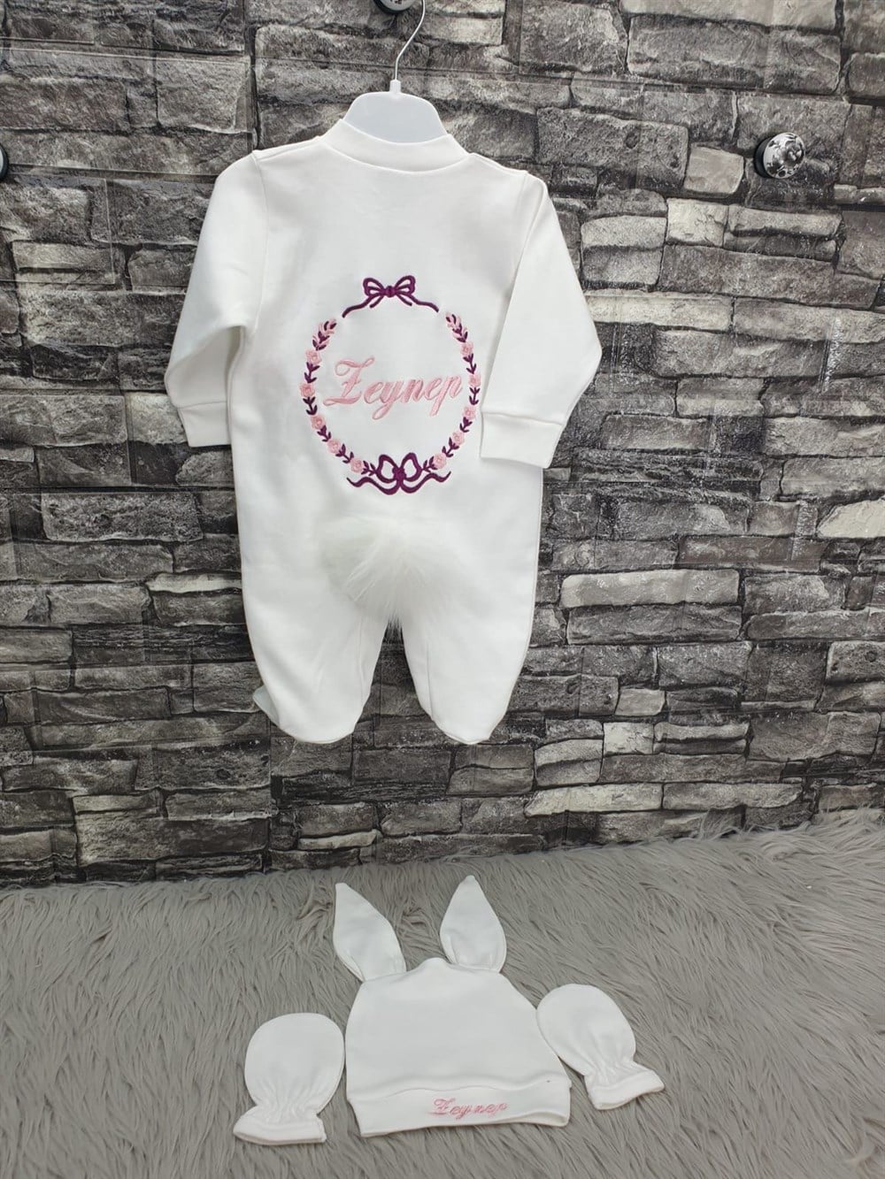 İsme Özel tulum bere eldivren