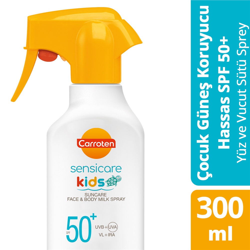 Carroten Sensicare Kids Spf50+ Çok Yüksek Koruyucu Çocuk İçin Yüz&Vücut  Güneş Sütü Sprey 300ml