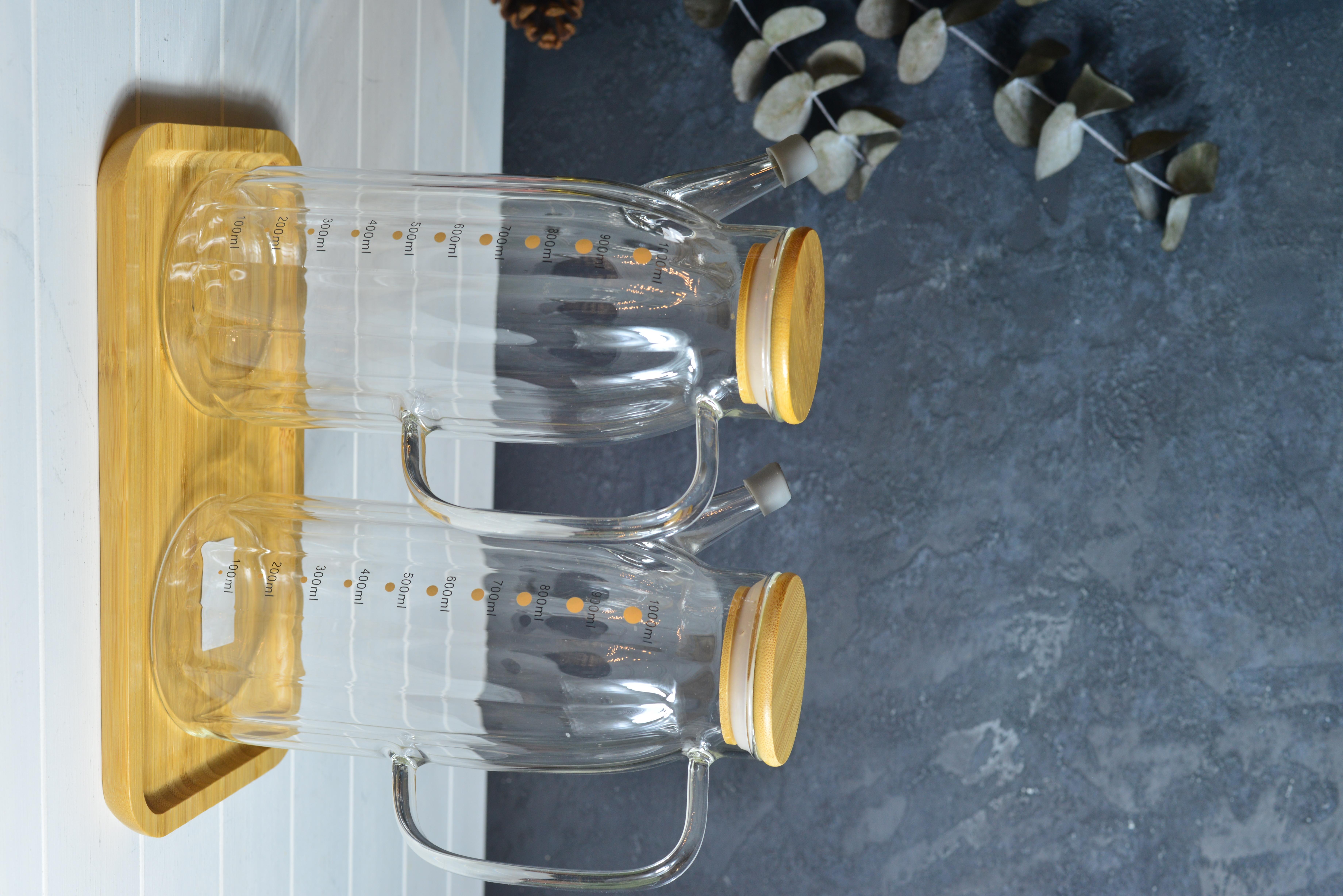 2 li Bambu Kapaklı Roque Yağlık 1000 Ml