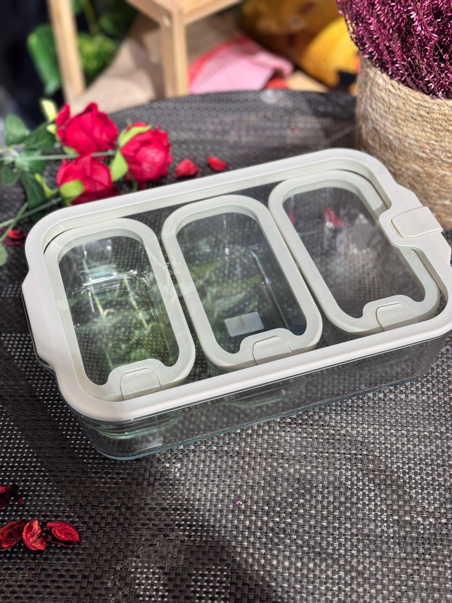 4 Lü Cam Kahvaltılık Seti - Krem