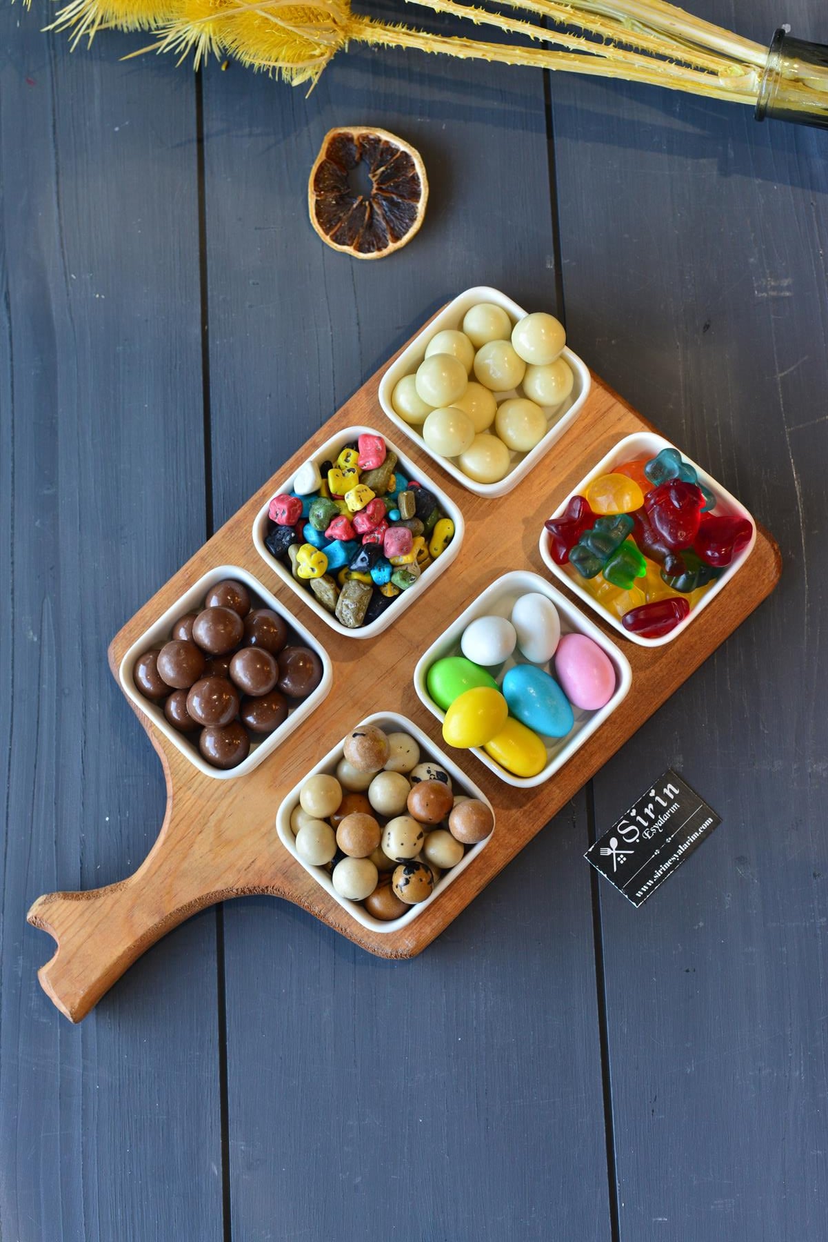 6 lı Bianco Perla Kare Mini Sosluk Tabak - 6 cm