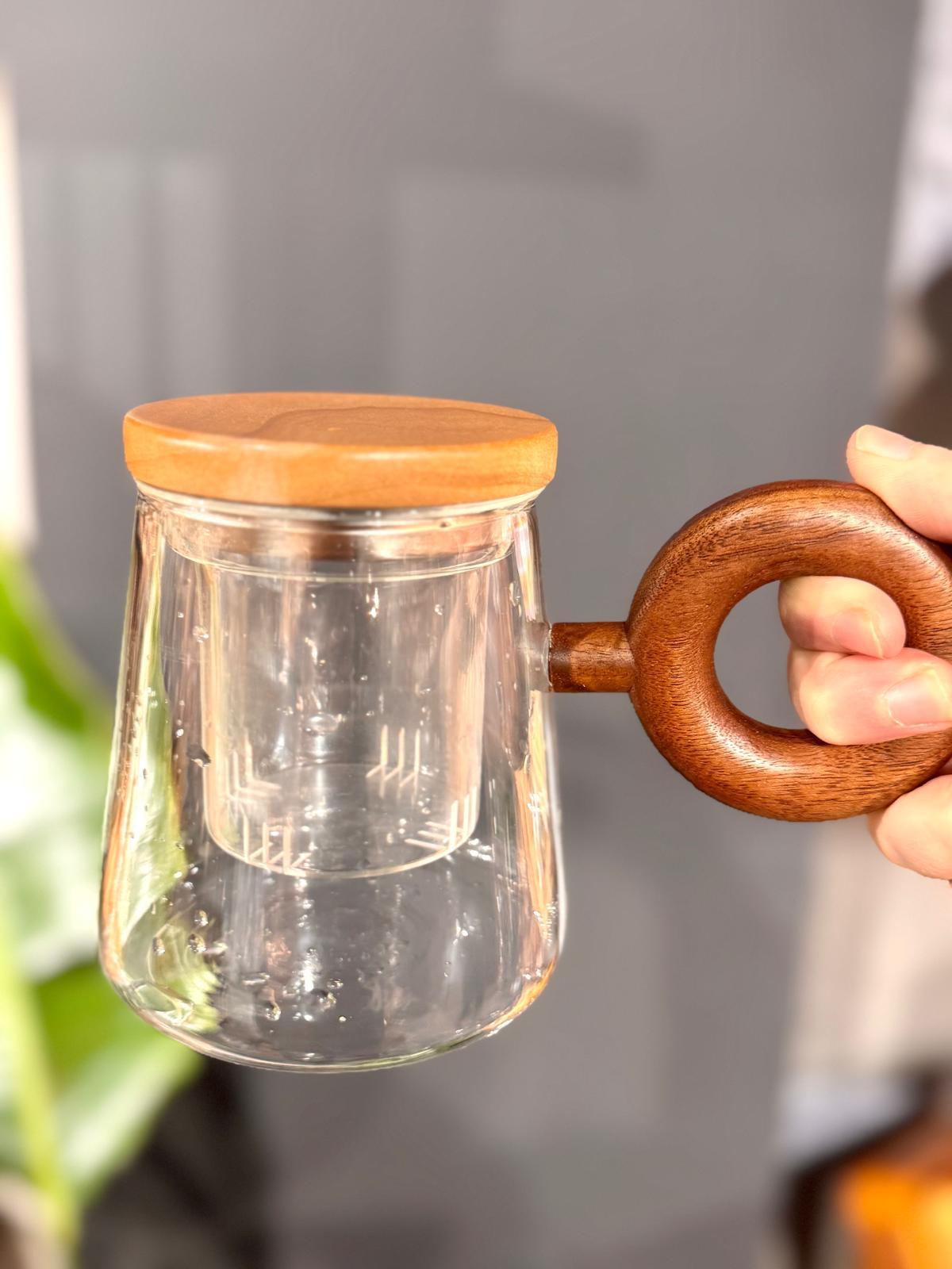 Akasya Kapaklı Pinterest Demleme Süzgeçli Kupa Bardak - 1 Adet