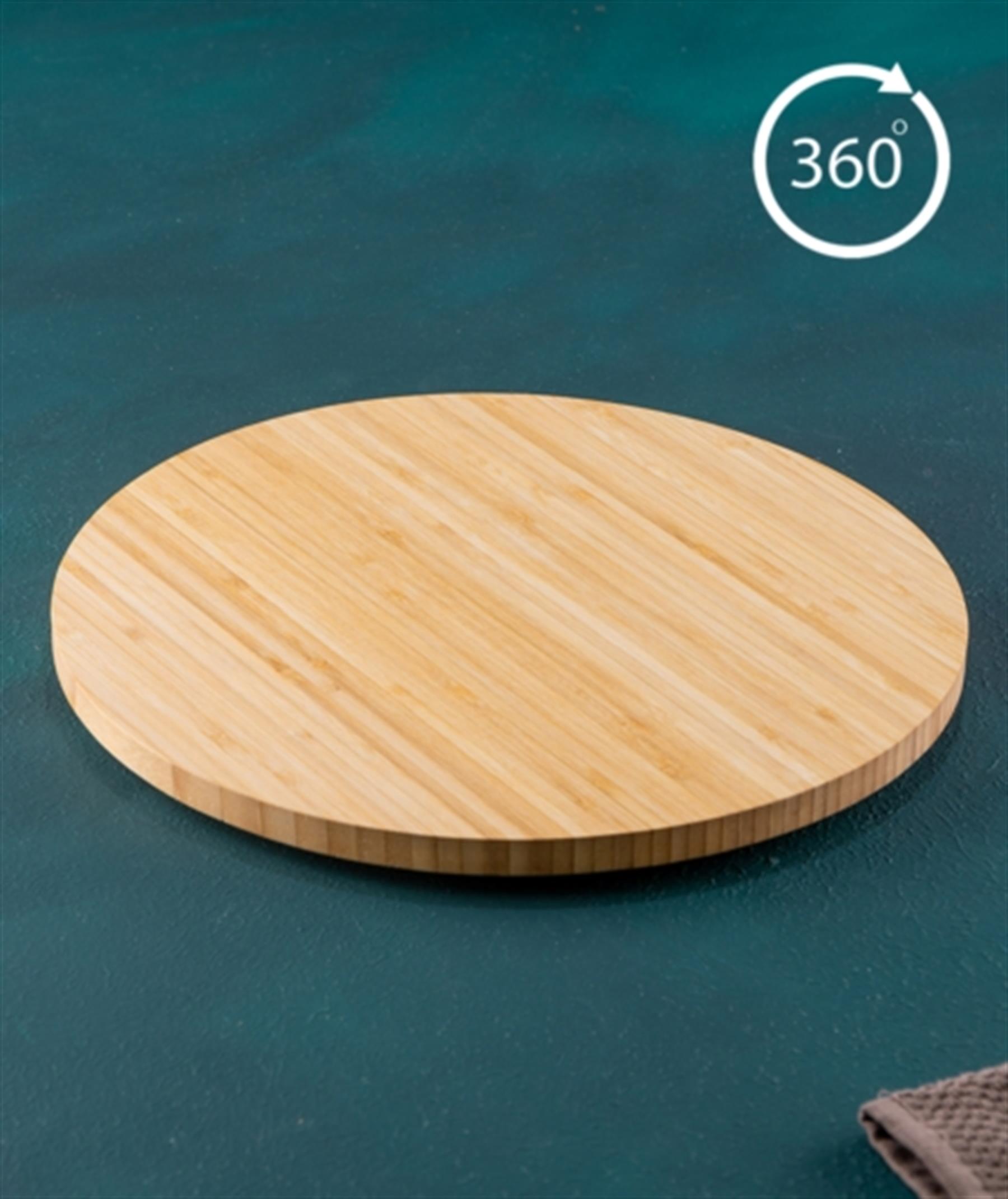 Bambu Döner Mekanizmalı Sunum Tabak - 35 Cm