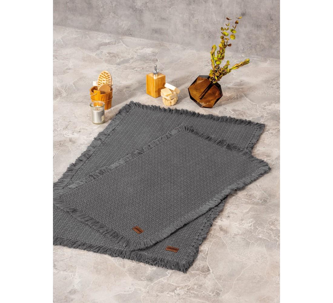 Bath Rug Set Antrasit 75x125 60x90