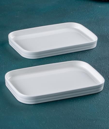 Bianco Perla Porselen Dikdörtgen Tabak - 20 cm / 1 Adet