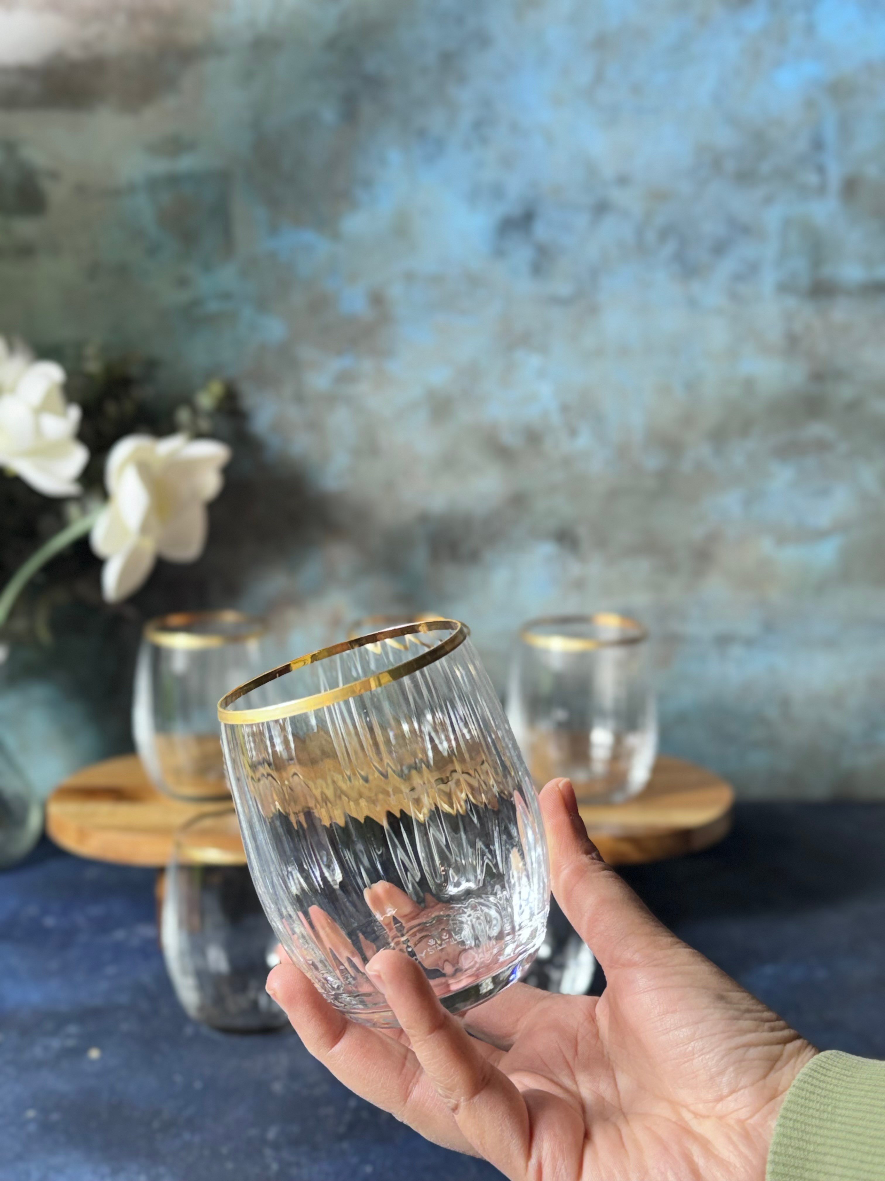 Bohemia Waterfall Optik Yaldız 6 Lı Kristal Cam Su Bardağı - 300 cc