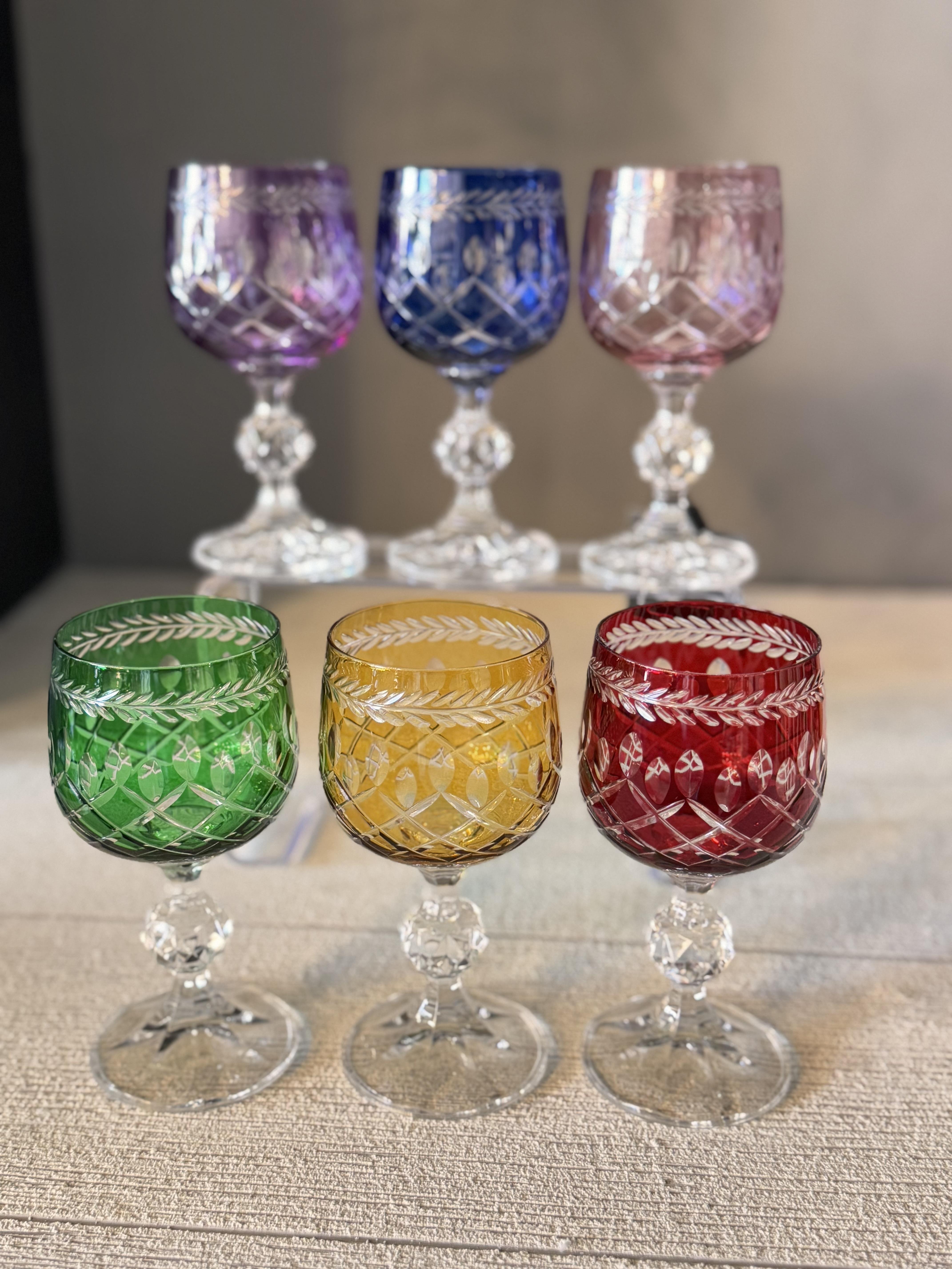 Bohemia Yaprak Altı Renk Kahve Yanı Cam Bardak 6 lı - 150 CC