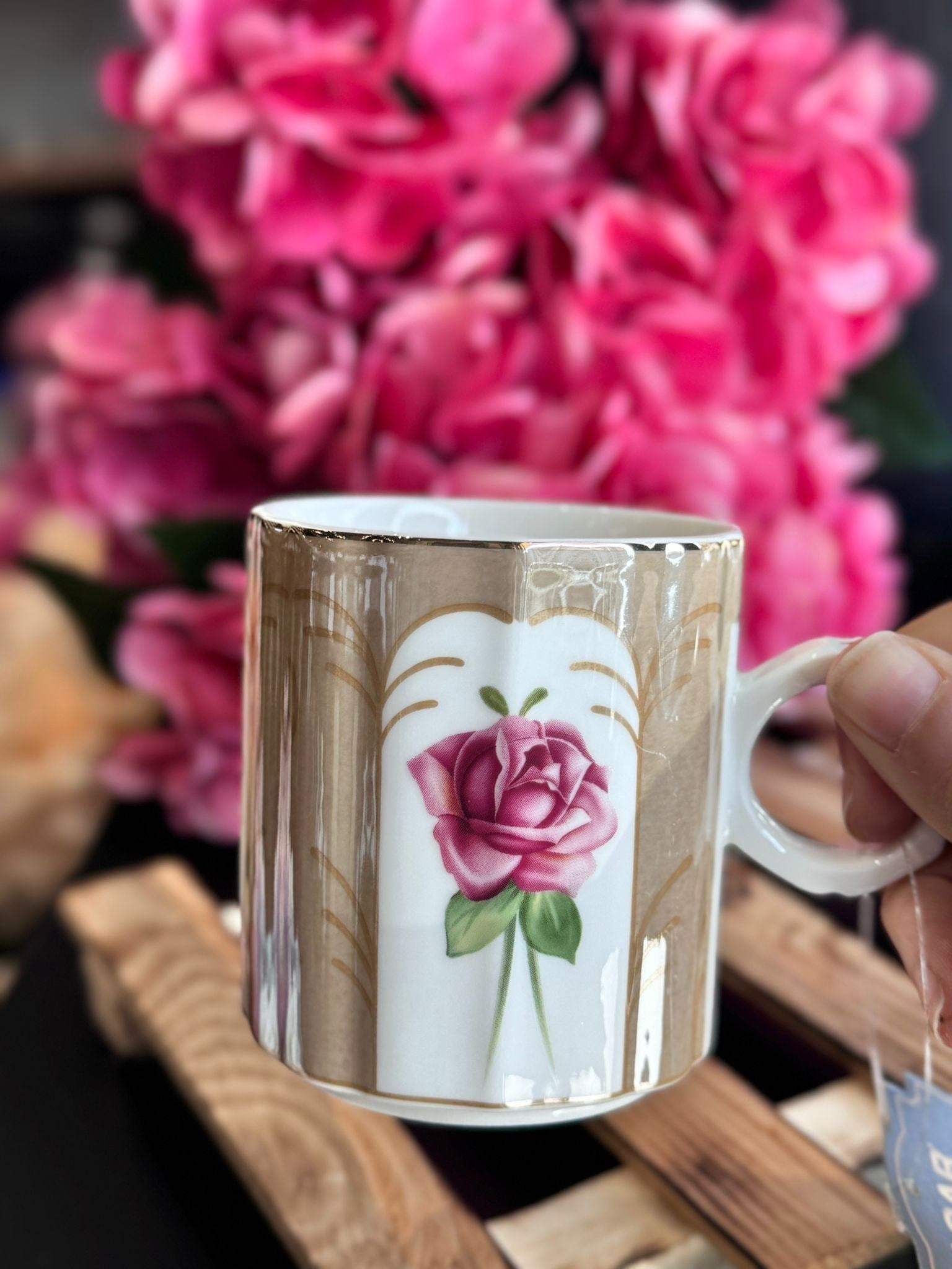 Brown Rose Collection Mug Kupa Bardak - 150 ml / 1 Adet