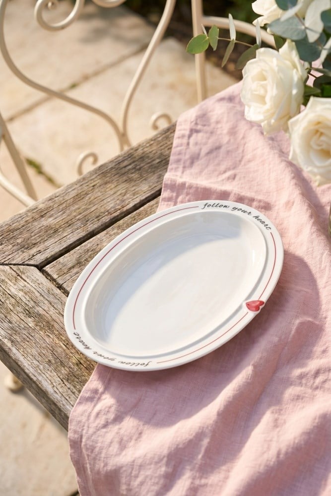 Cuore Love Porselen Büyük Kayık Tabak - 30 cm