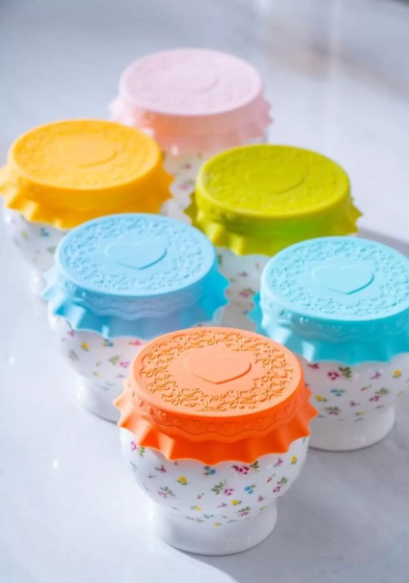 Enjoy Star 6 lı Silikon Kapaklı Porselen Kase 150 cc