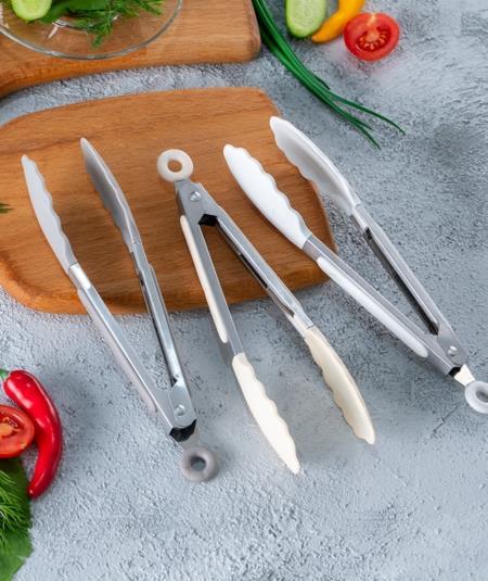 Beyaz Silikon Mini Maşa - 20 cm / 1 Adet