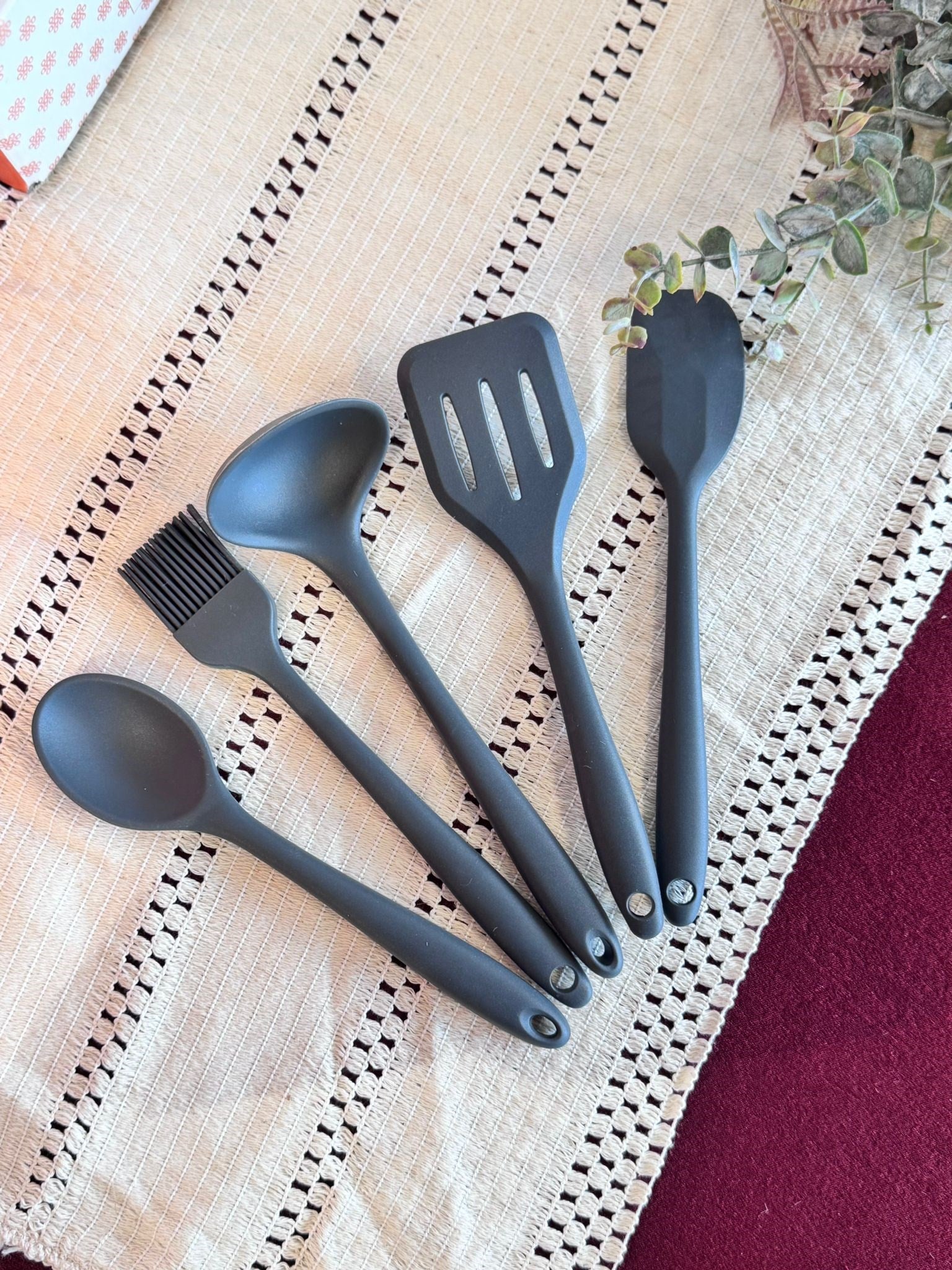 Linda 5 Li Mini Silikon Spatula Seti - Gri