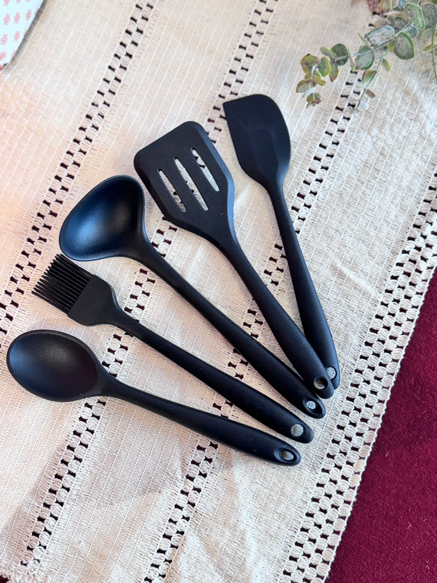 Linda 5 Li Mini Silikon Spatula Seti - Siyah