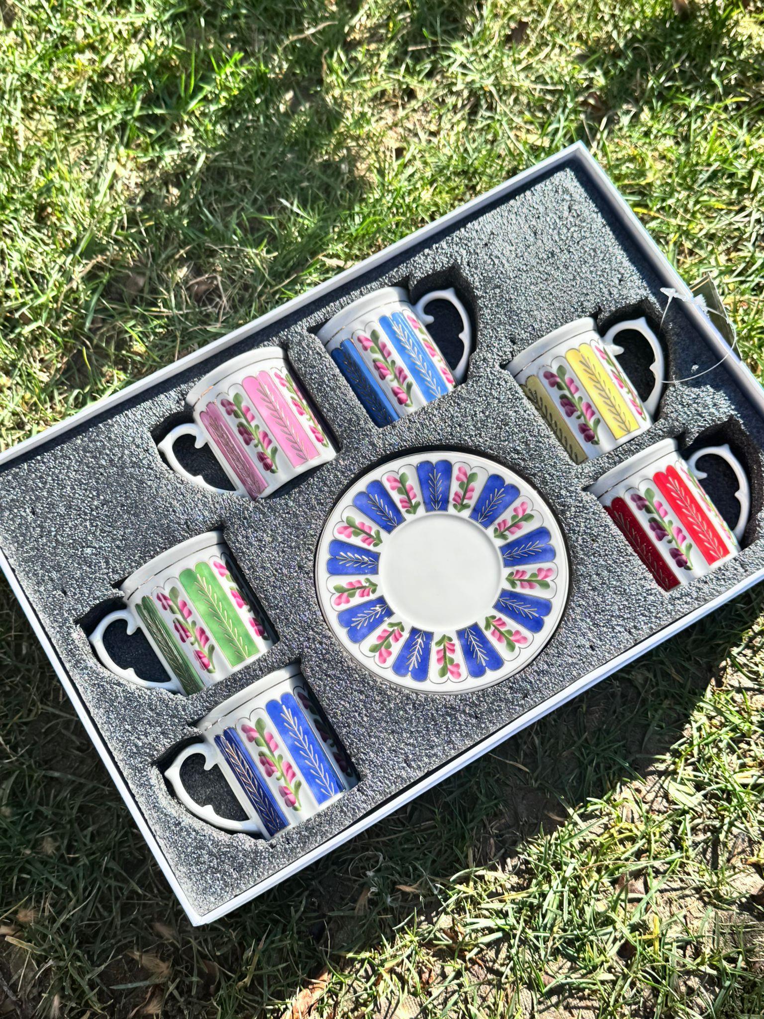 Maddox El Boyama 6 Kişilik Türk Kahve Fincan Takımı - 80 ml