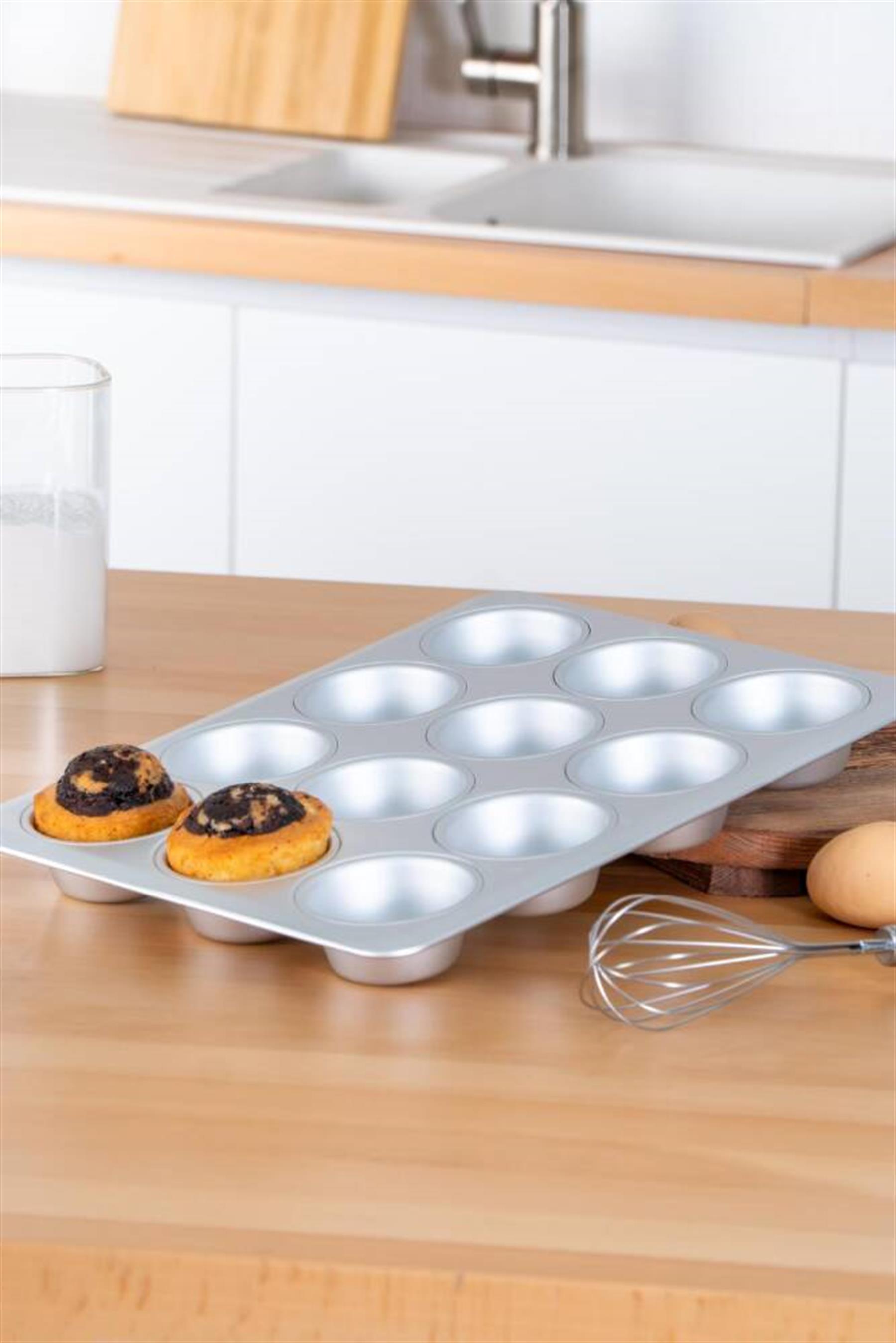 Mate Dikdörtgen Alüminyum Muffin Kek Kalıbı - 38.5 cm
