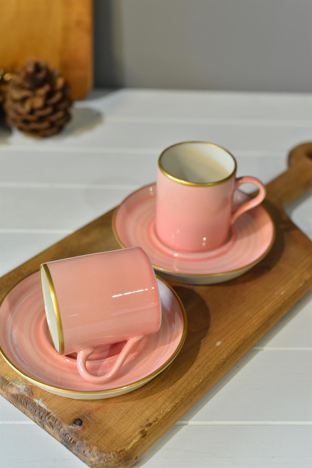 Pink 2 Kişilik Porselen Türk Kahvesi Fincan Takımı