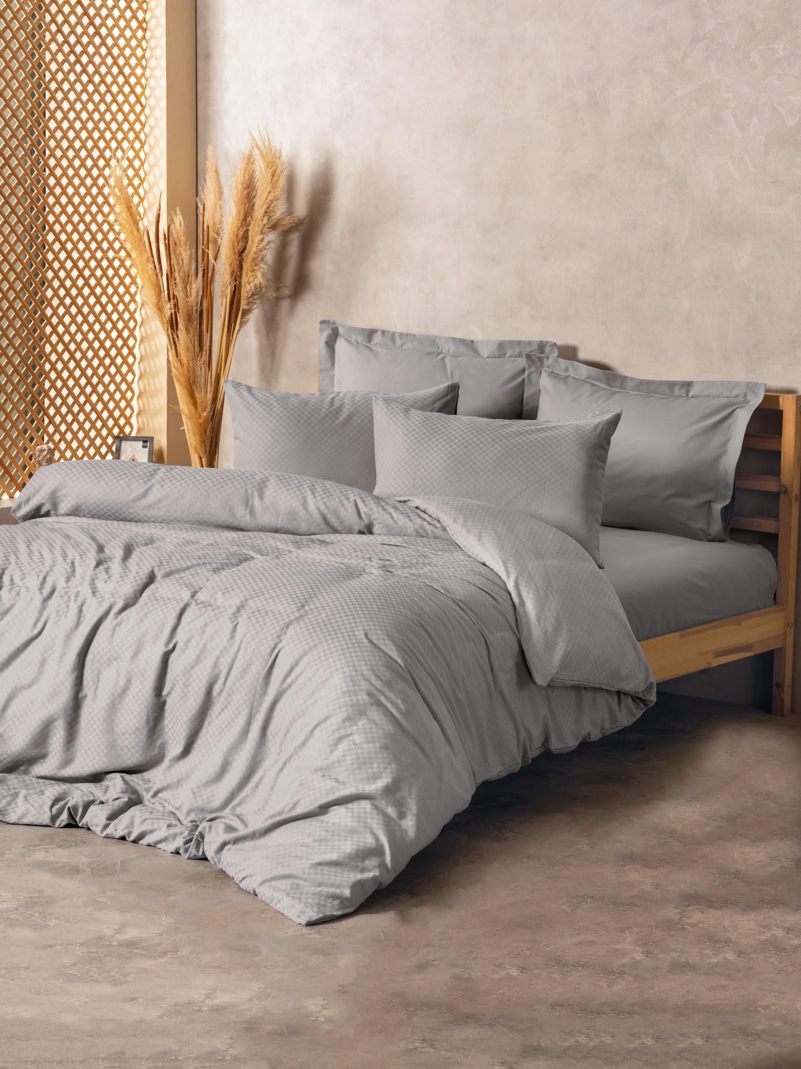 Plaid Ranforce Tek Kişilik Nevresim Takımı Gri