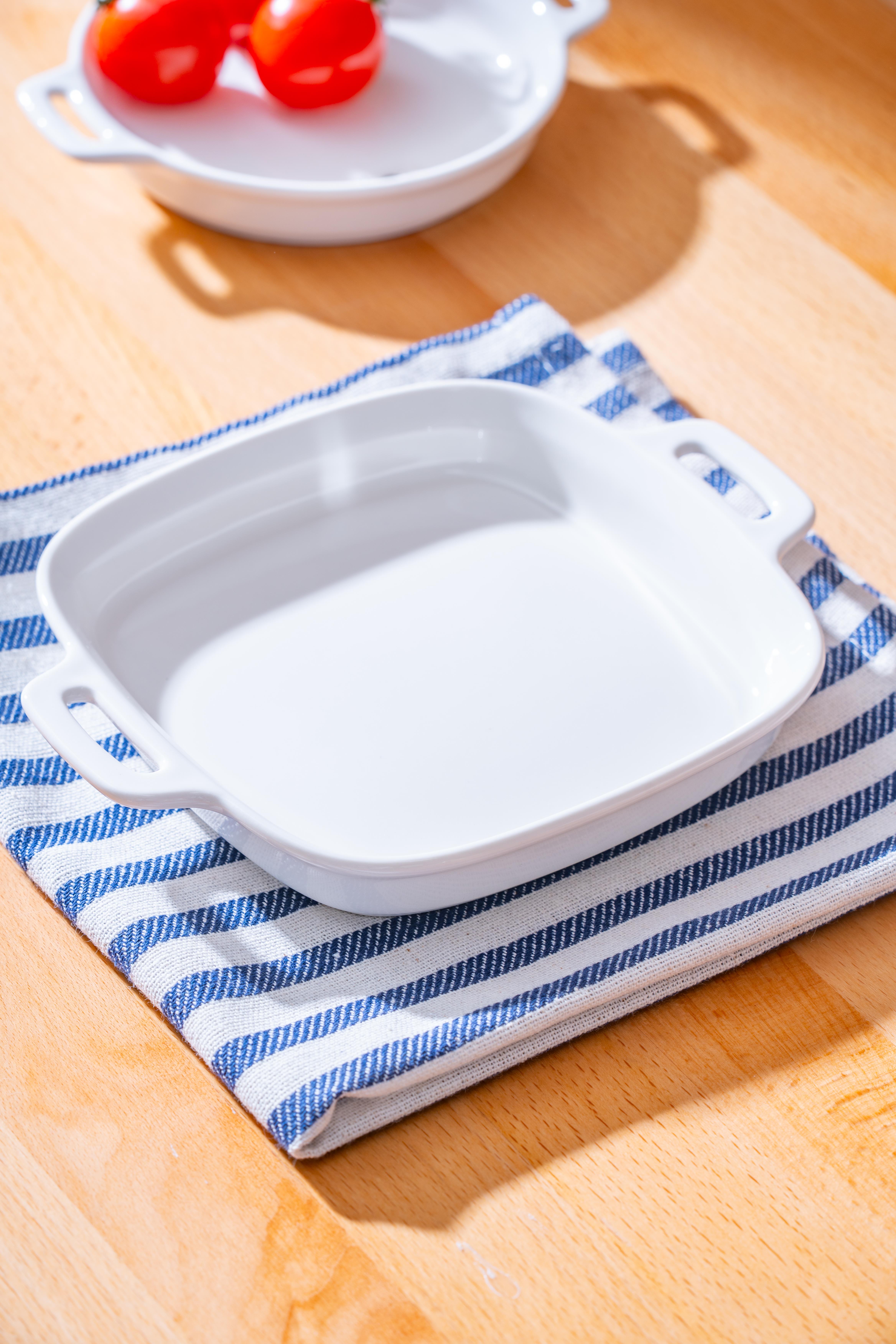 Porselen Kare Kulplu Basık Büyük Boy Meze Tabak 14 cm / 1 Adet