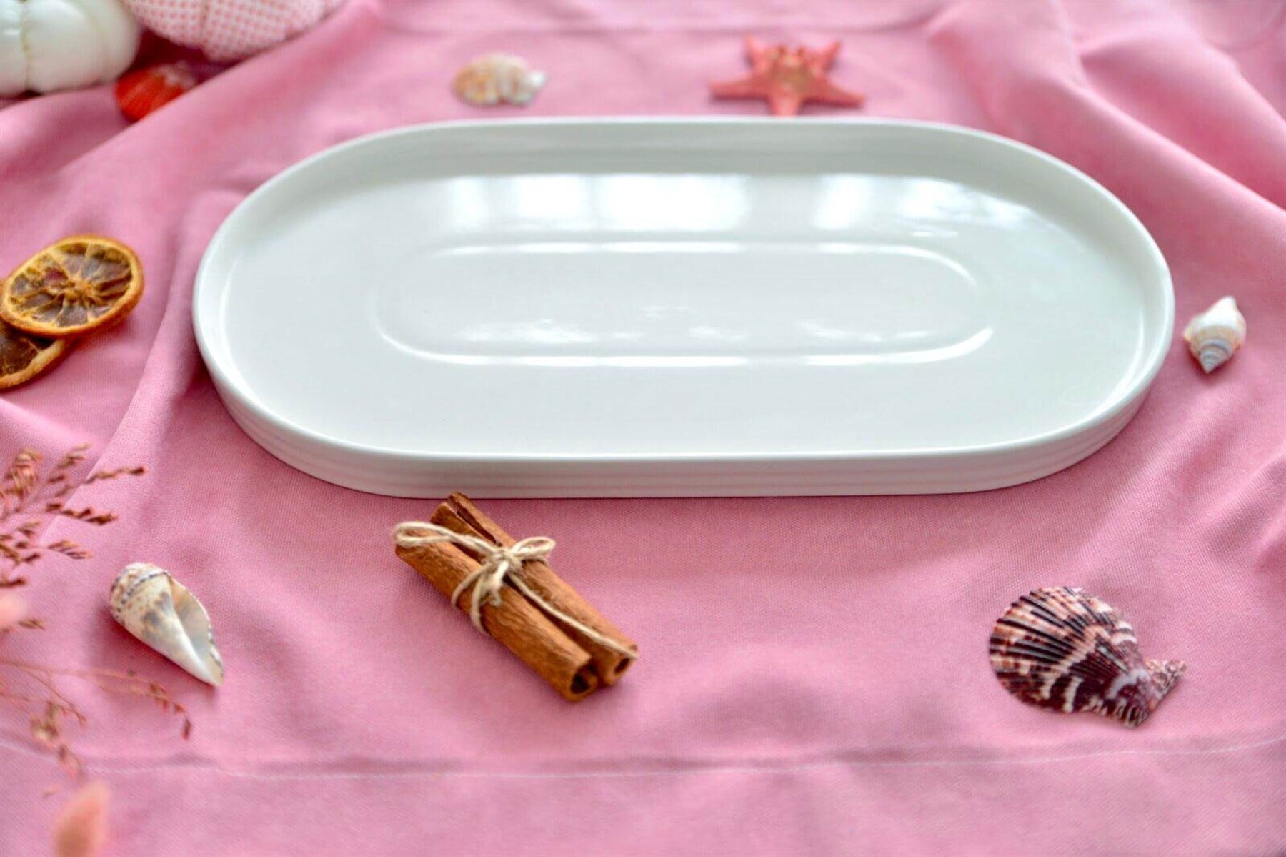Porselen Oval Büyük Boy Servis Tabak 32 cm