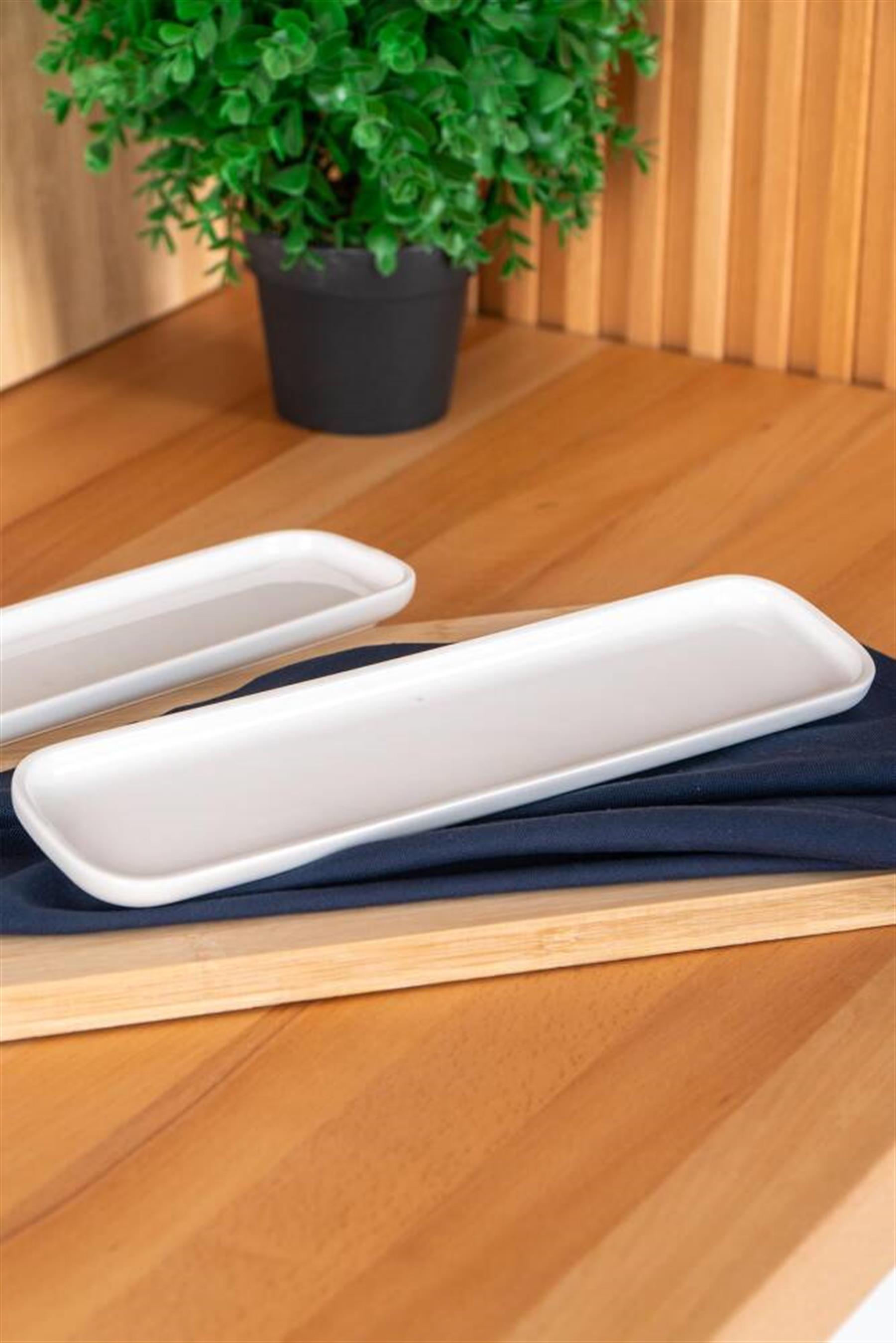 Pure Royal Dikdörtgen Kayık Zeytinlik Tabak - 30 cm / 1 Adet