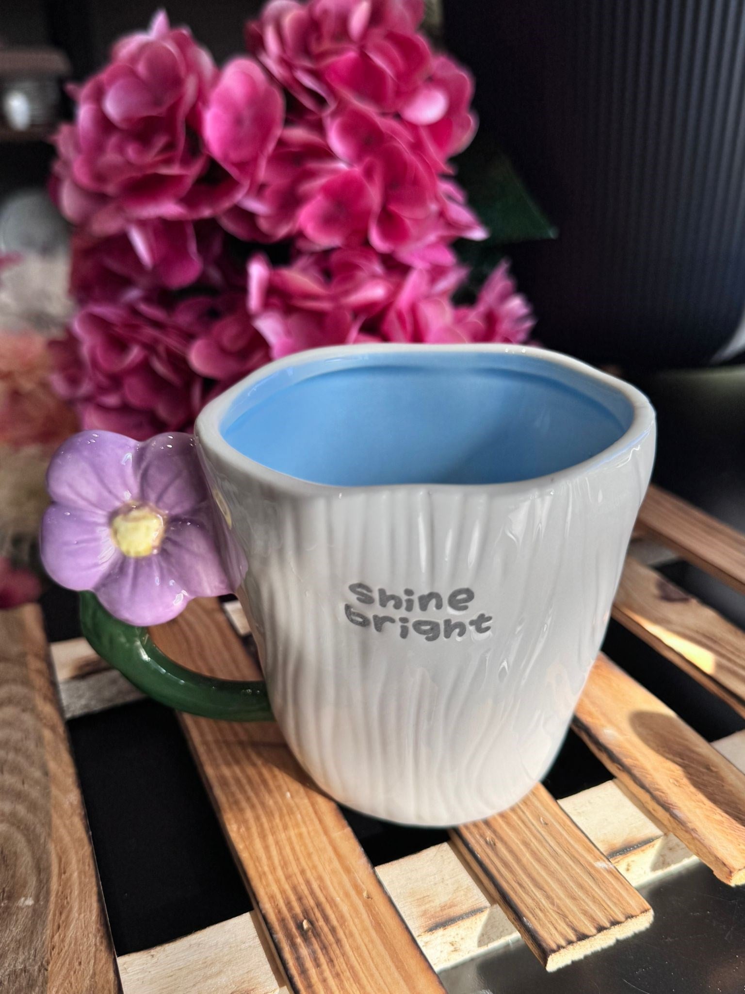 Purple Flower Collection Mug Kupa Bardak - 435 ml / 1 Adet