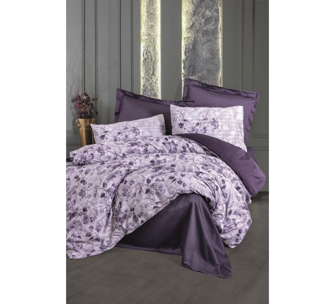 Saten Çift Kişilik Nevresim Takımı Willow Mor