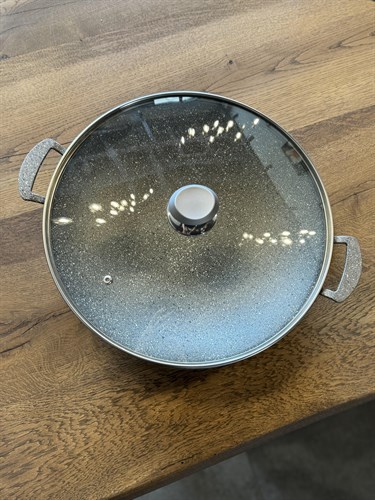 34 cm Döküm Granit Saç Tava - Gri