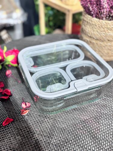 4 Lü Cam Kahvaltılık Seti - Gri