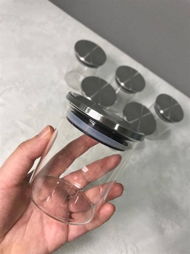 6 ADET 200 ML METAL KAPAKLI CAM KAVANOZ