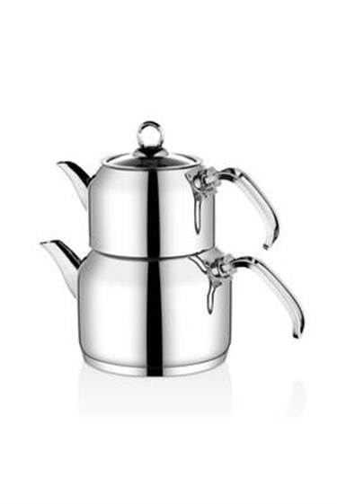 Bogota Çelik Saplı Çelik Çaydanlık - Büyük Boy