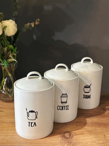 Cessi Porselen 3 lü Kavanoz Set 