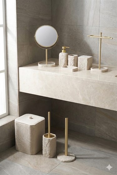Creta 9 Parça Premium Banyo Seti - Gold