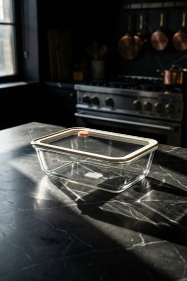 Dikdörtgen Cam Kahvaltılık Kase 1400 ML - 1 Adet 