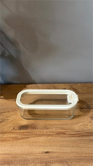 Lena Dikdörtgen Cam Kahvaltılık Kase 560 ML - Krem 1 Adet 