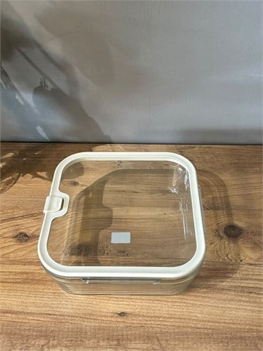 Lena Kare Cam Kahvaltılık / Saklama Vakumlu Borcam - Krem