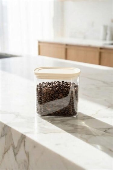 Lena Krem Cam Kapaklı Borosilikat Cam Saklama Kavanozu - 650 ML